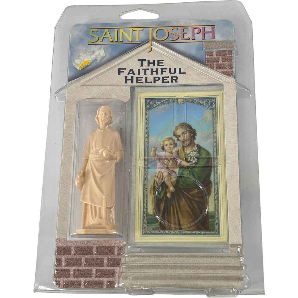 Saint Joseph The Faithful Helper Home Sale Kit 4in Statue Prayer Card